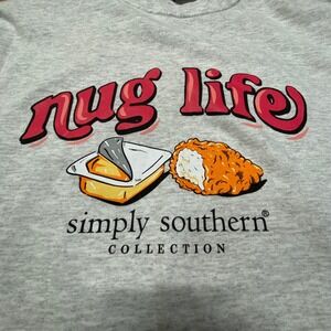 Simply Southern Nug Life Long Sleeve Gray T Shirt Mens‎ Medium